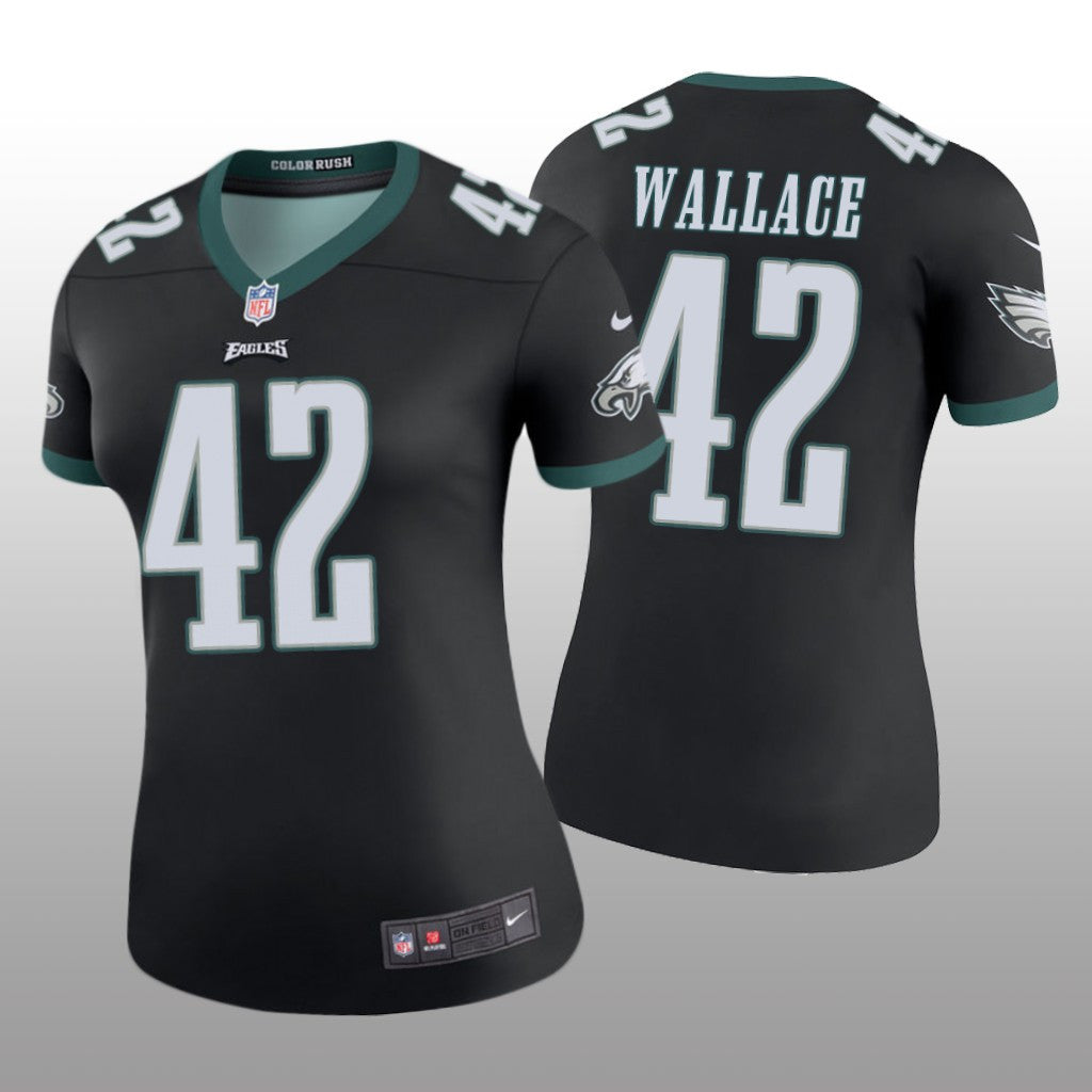 Philadelphia Eagles K&'Von Wallace Black Jersey Color Rush Legend Women's