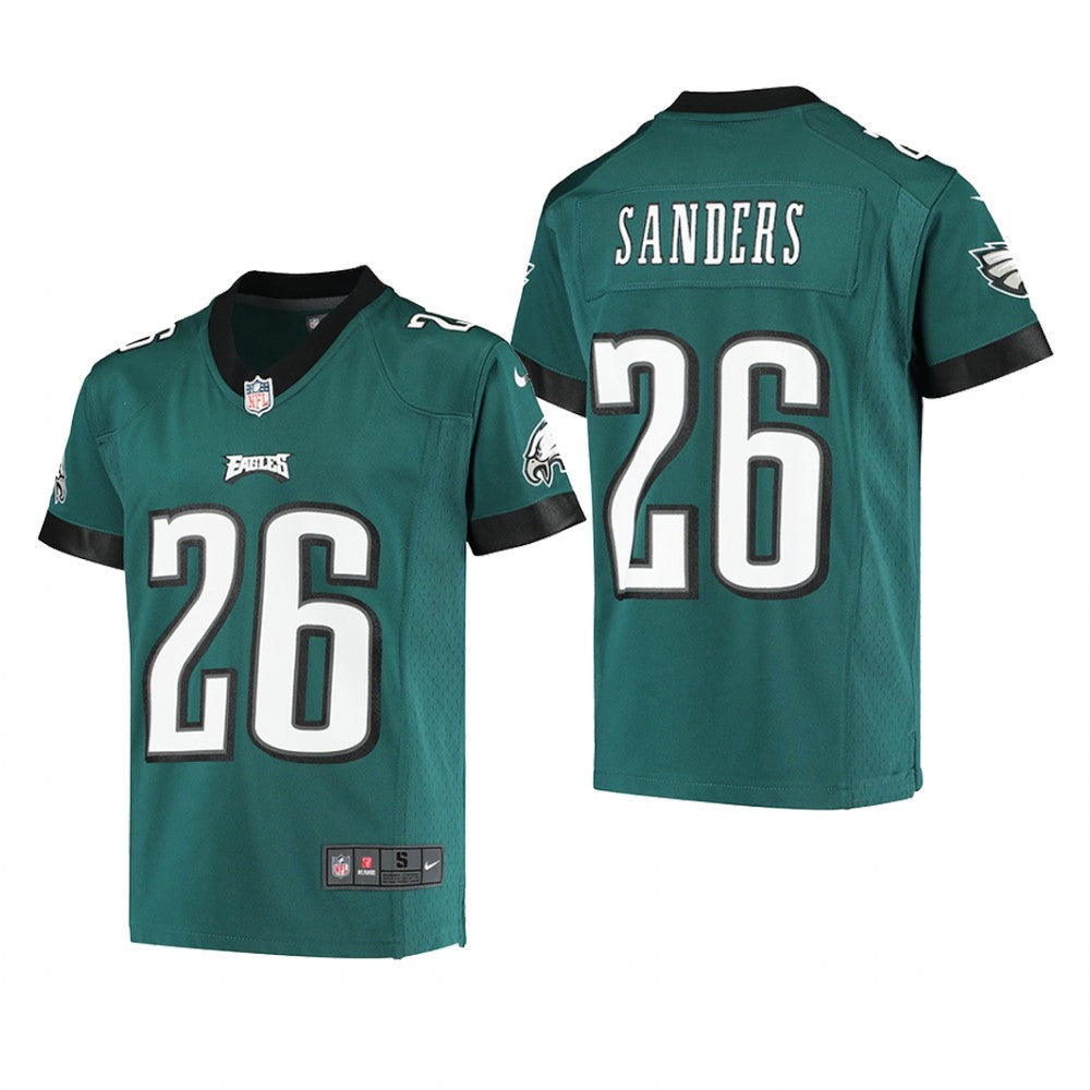 Philadelphia Eagles Miles Sanders Midnight Green Jersey Game Youth