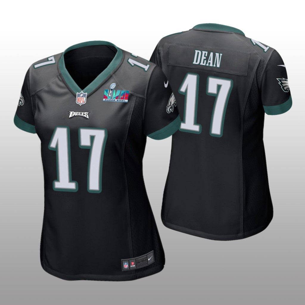 Philadelphia Eagles Nakobe Dean Black Game Jersey Super Bowl LVII Women's