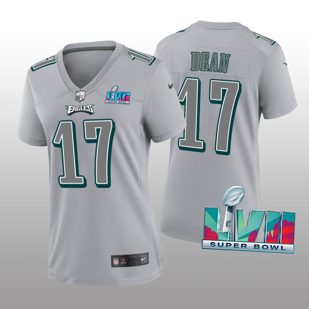 Philadelphia Eagles Nakobe Dean Gray Atmosphere Jersey Super Bowl LVII Women's
