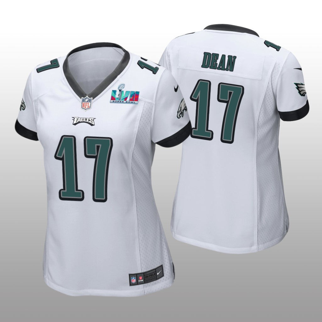 Philadelphia Eagles Nakobe Dean White Game Jersey Super Bowl LVII Women's