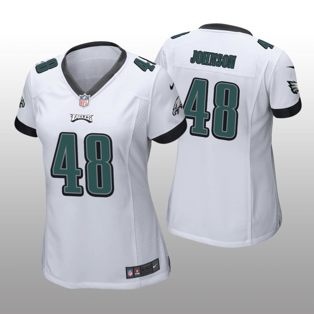 Philadelphia Eagles Patrick Johnson White Jersey Game Women's