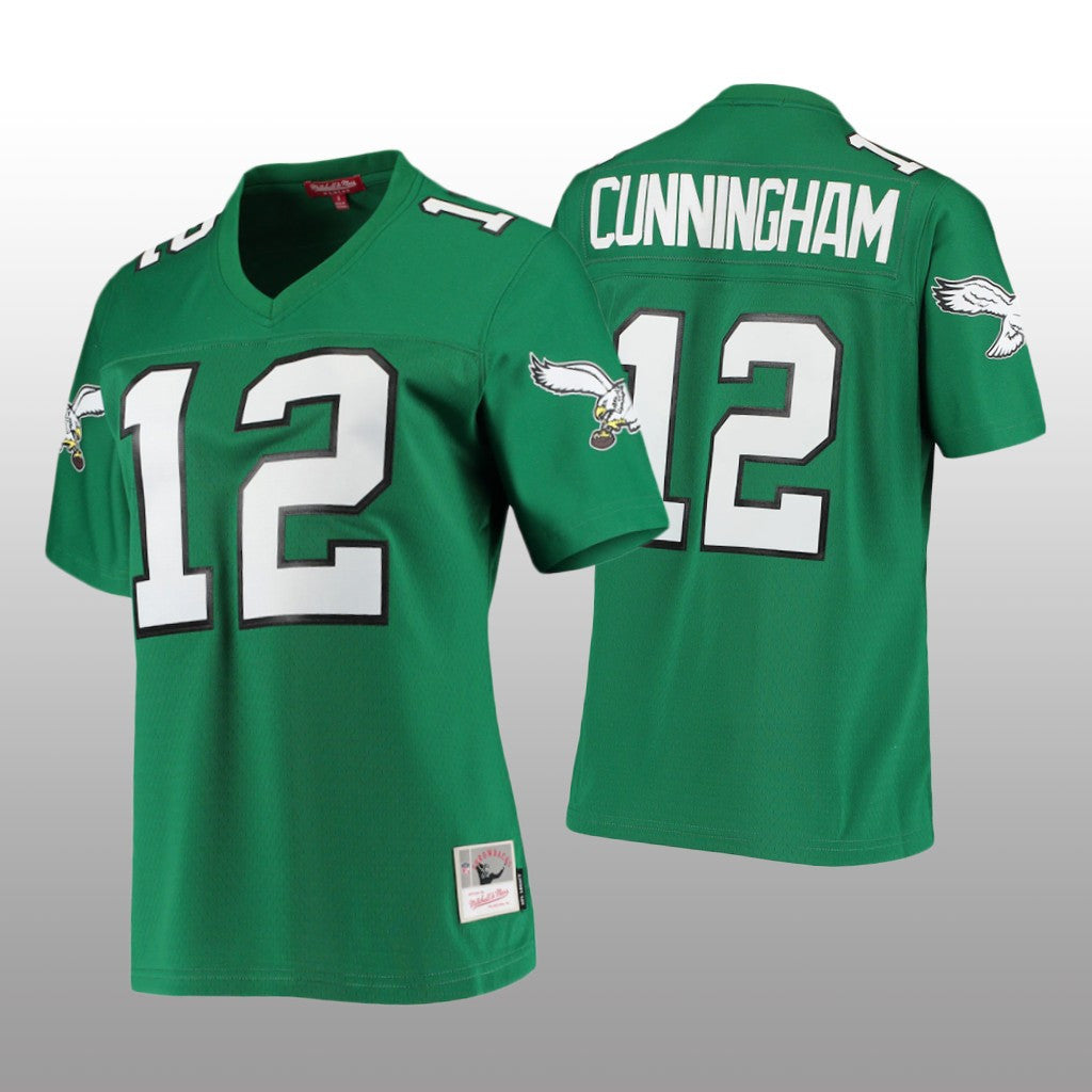 Philadelphia Eagles Randall Cunningham Kelly Green Jersey 1990 Legacy Women's