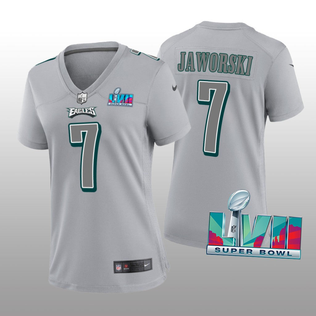 Philadelphia Eagles Ron Jaworski Gray Atmosphere Jersey Super Bowl LVII Women's