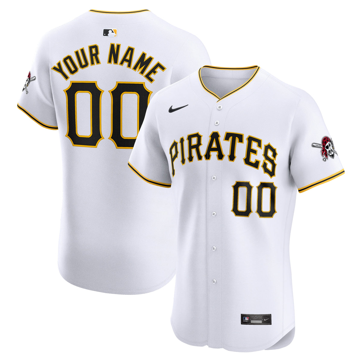 Pittsburgh Pirates Nike Home Elite Custom Jersey White
