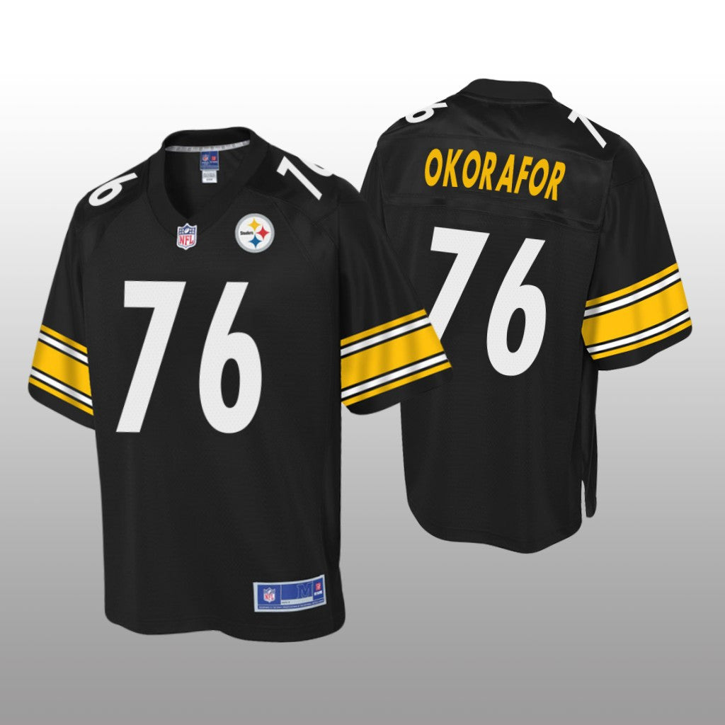 Pittsburgh Steelers #76 Black Chukwuma Okorafor Pro Line Jersey Youth