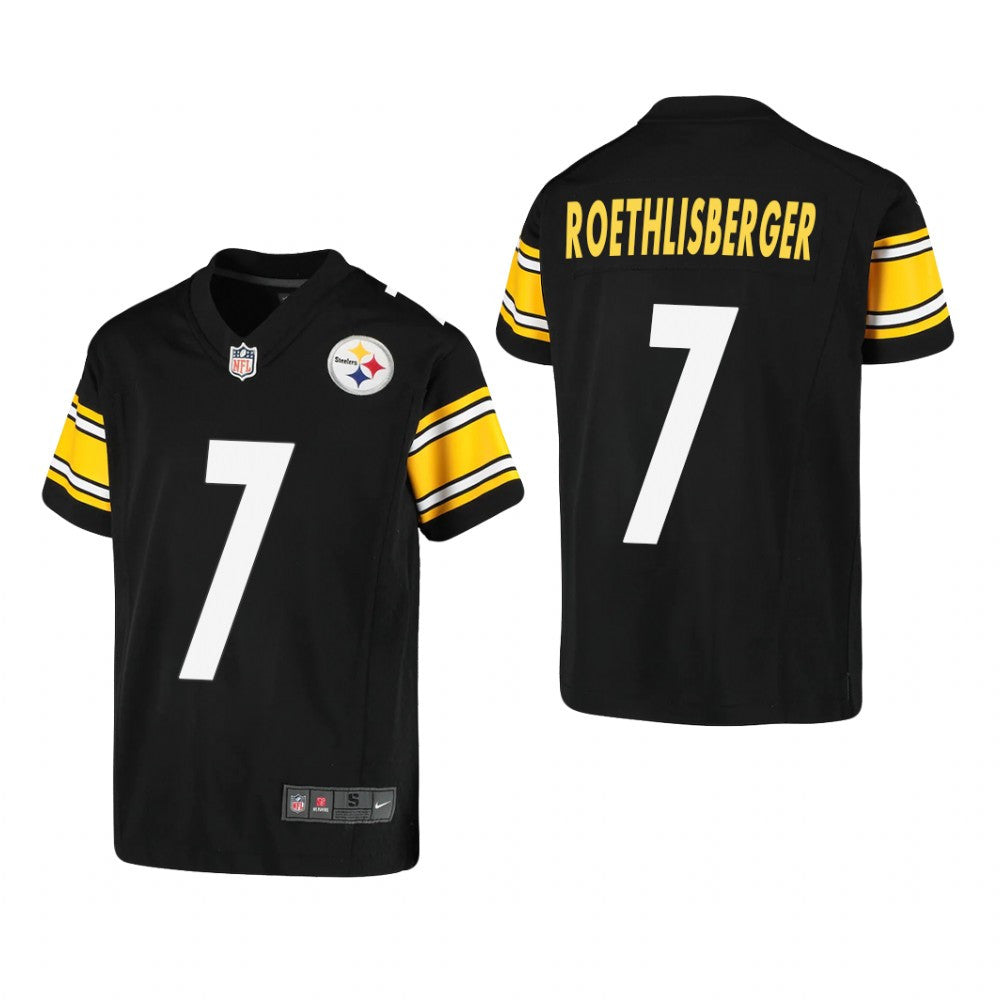 Pittsburgh Steelers Ben Roethlisberger Black Jersey Game Youth
