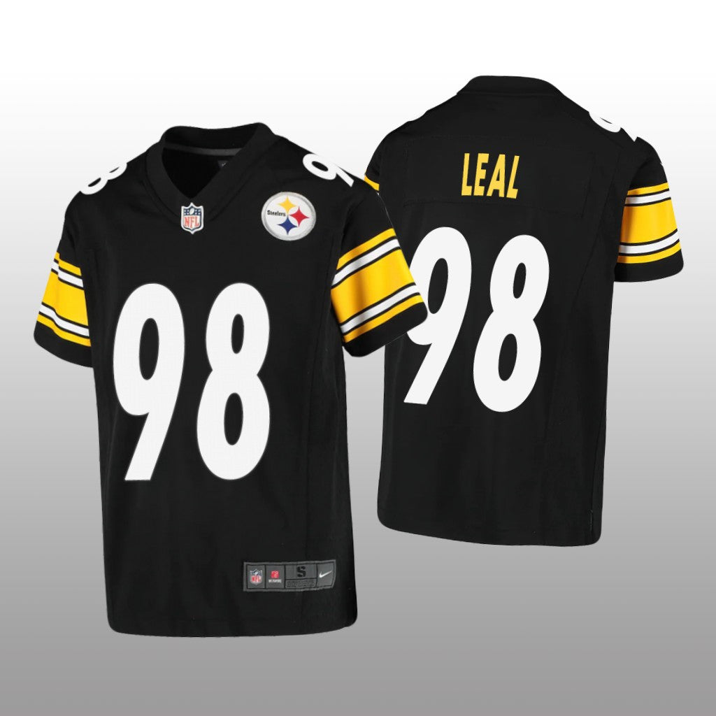 Pittsburgh Steelers DeMarvin Leal Black Jersey Game Youth