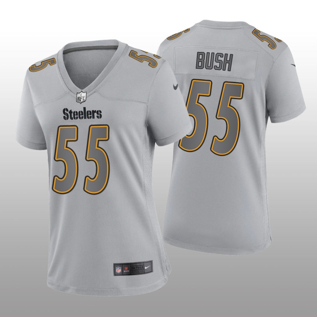 Pittsburgh Steelers Devin Bush Gray Jersey Atmosphere Fashion Game Women's