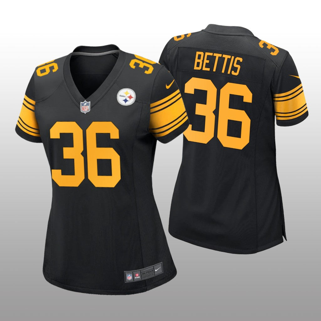 Pittsburgh Steelers Jerome Bettis Black Jersey Alternate Game Women's