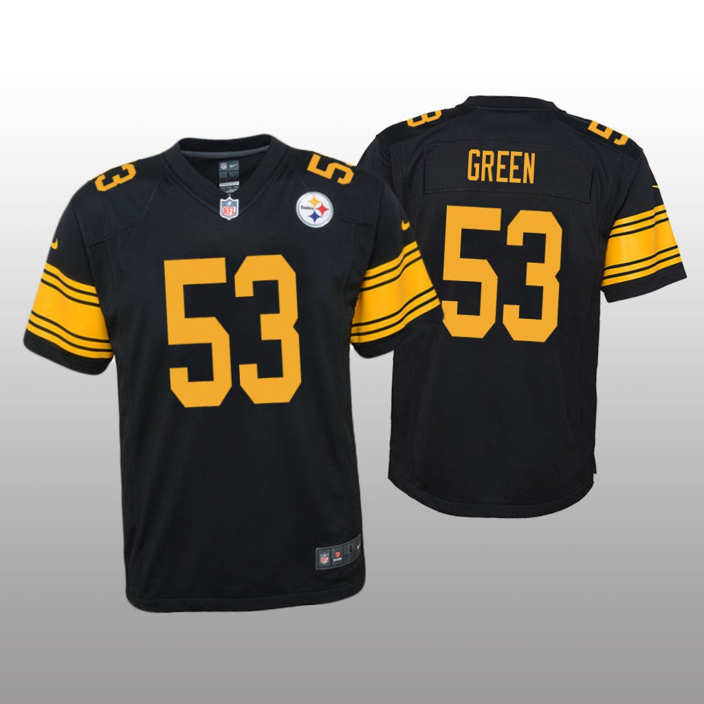 Pittsburgh Steelers Kendrick Green Black Jersey Color Rush Game Youth