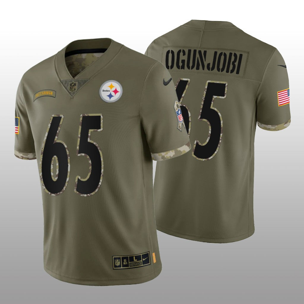 Pittsburgh Steelers Larry Ogunjobi Olive Limited Jersey Salute To Service Men's