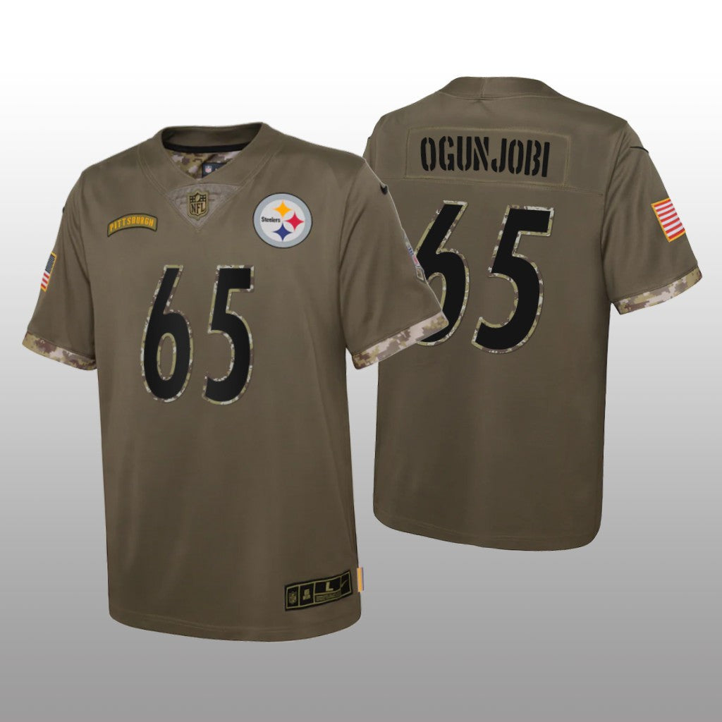 Pittsburgh Steelers Larry Ogunjobi Olive Limited Jersey Salute To Service Youth