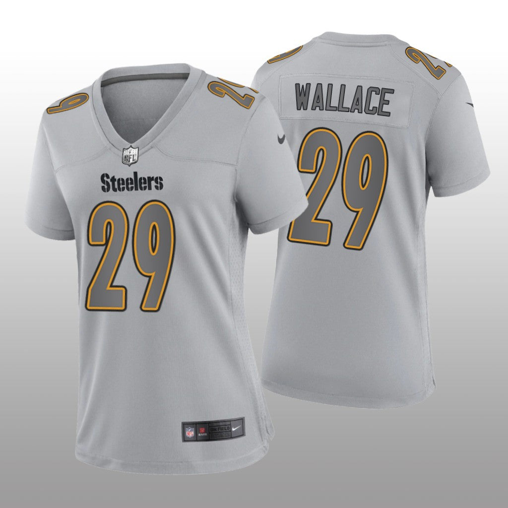 Pittsburgh Steelers Levi Wallace Gray Jersey Atmosphere Fashion Game Women's