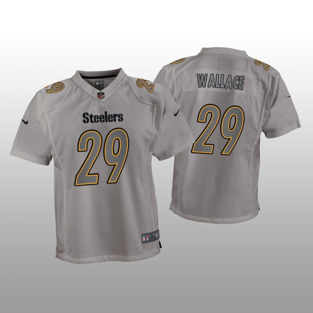 Pittsburgh Steelers Levi Wallace Gray Jersey Atmosphere Fashion Game Youth