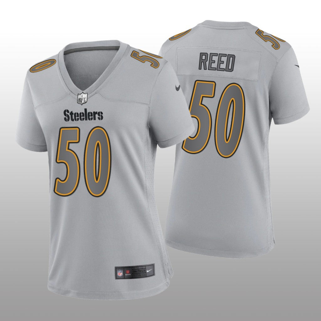 Pittsburgh Steelers Malik Reed Gray Jersey Atmosphere Fashion Game Women's