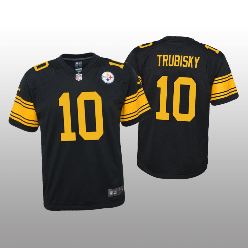 Pittsburgh Steelers Mitchell Trubisky Black Jersey Alternate Game Youth