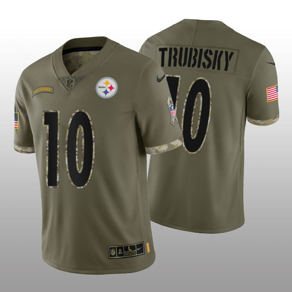 Pittsburgh Steelers Mitchell Trubisky Olive Limited Jersey Salute To Service Men's
