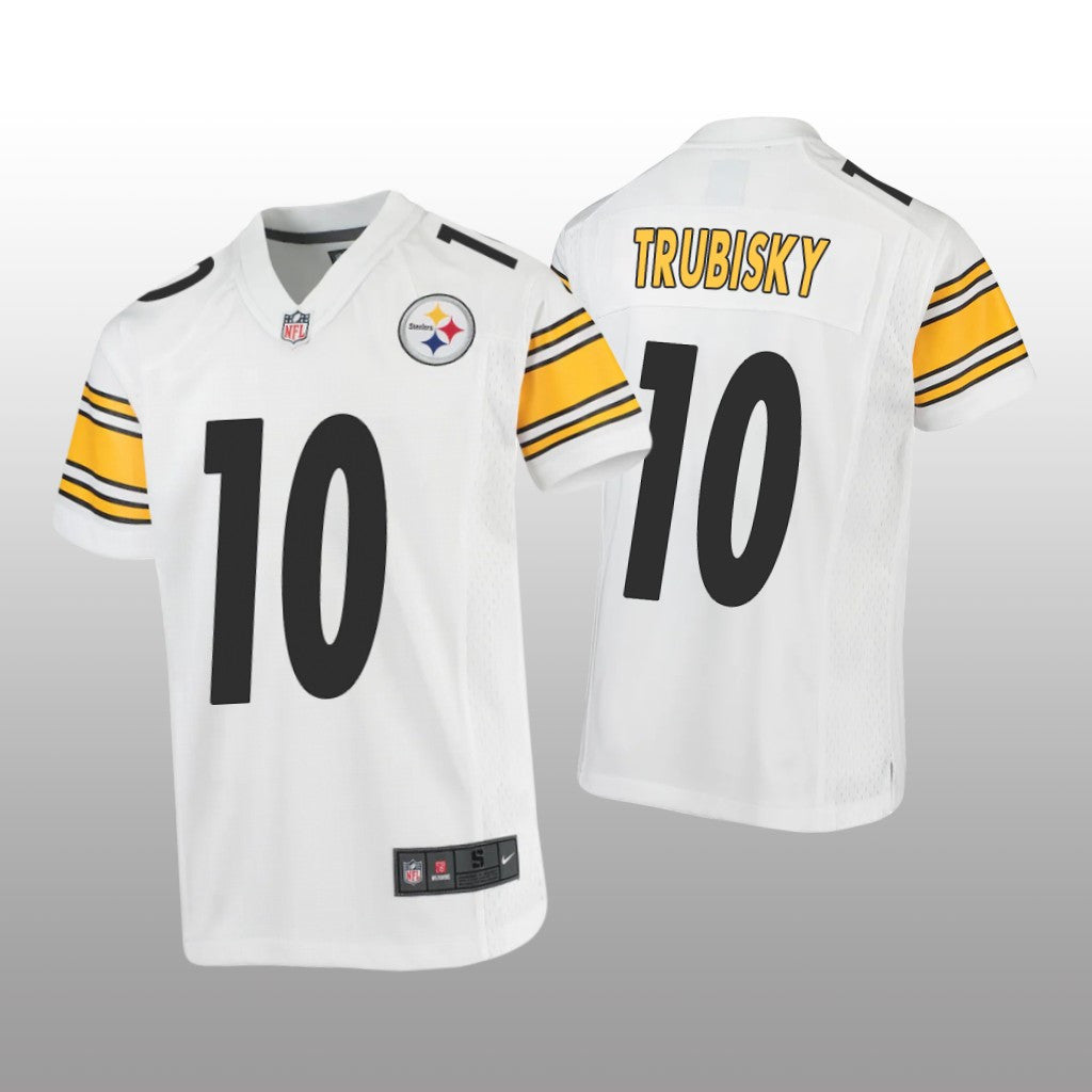 Pittsburgh Steelers Mitchell Trubisky White Jersey Game Youth