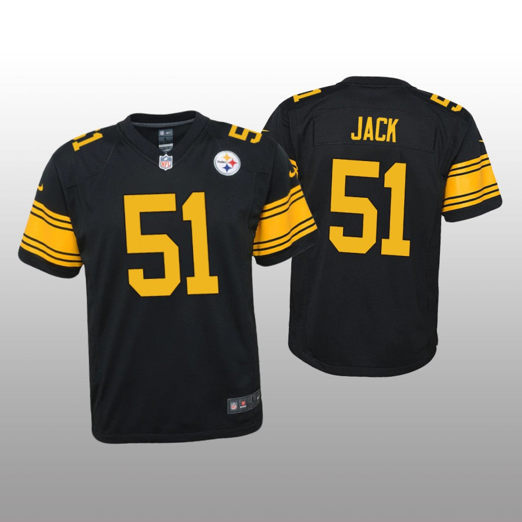 Pittsburgh Steelers Myles Jack Black Jersey Alternate Game Youth