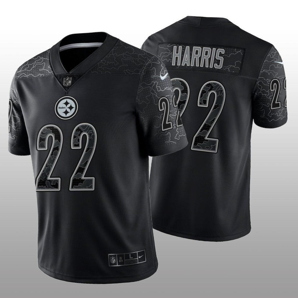 Pittsburgh Steelers Najee Harris Black Jersey Reflective Limited Men's