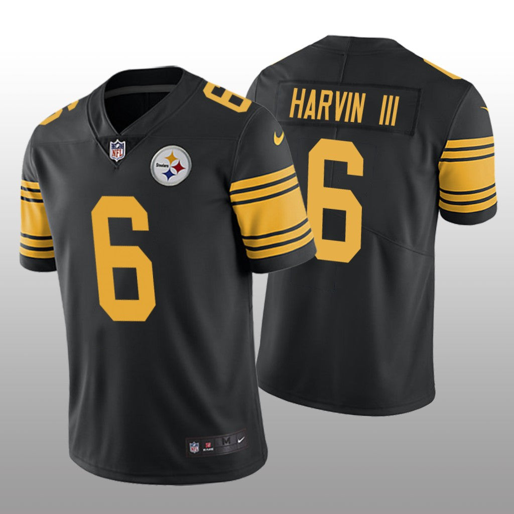 Pittsburgh Steelers Pressley Harvin III Black Jersey Color Rush Limited Men's