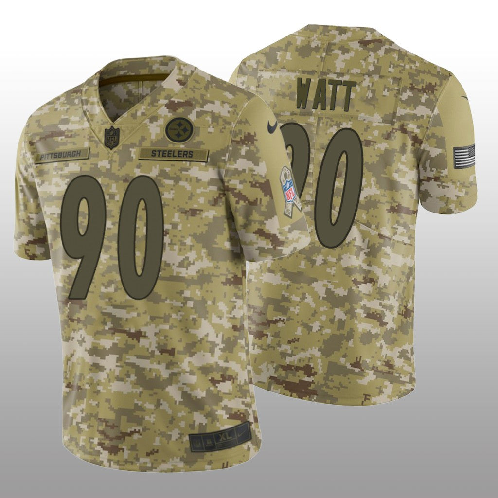 Pittsburgh Steelers T.J. Watt #90 Salute to Service Limited Jersey Camo