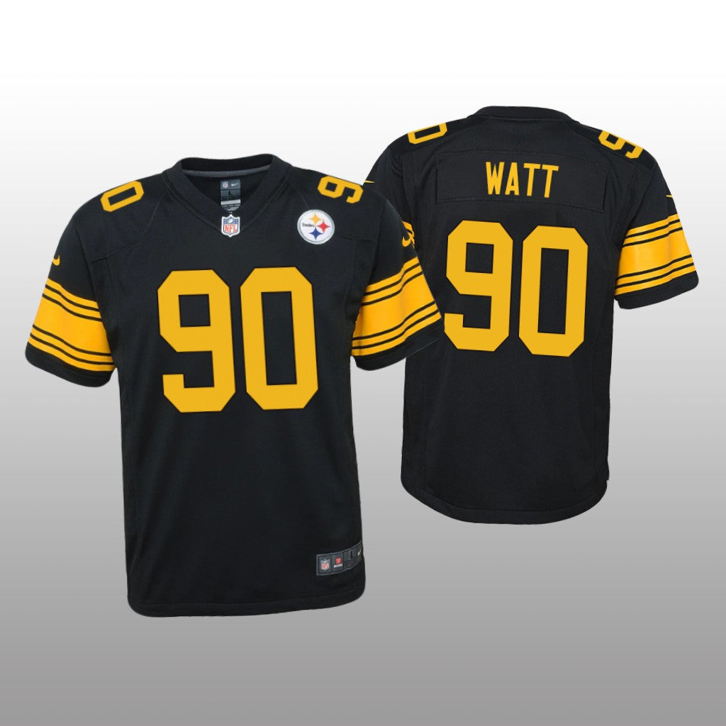 Pittsburgh Steelers T.J. Watt Black Jersey Alternate Game Youth