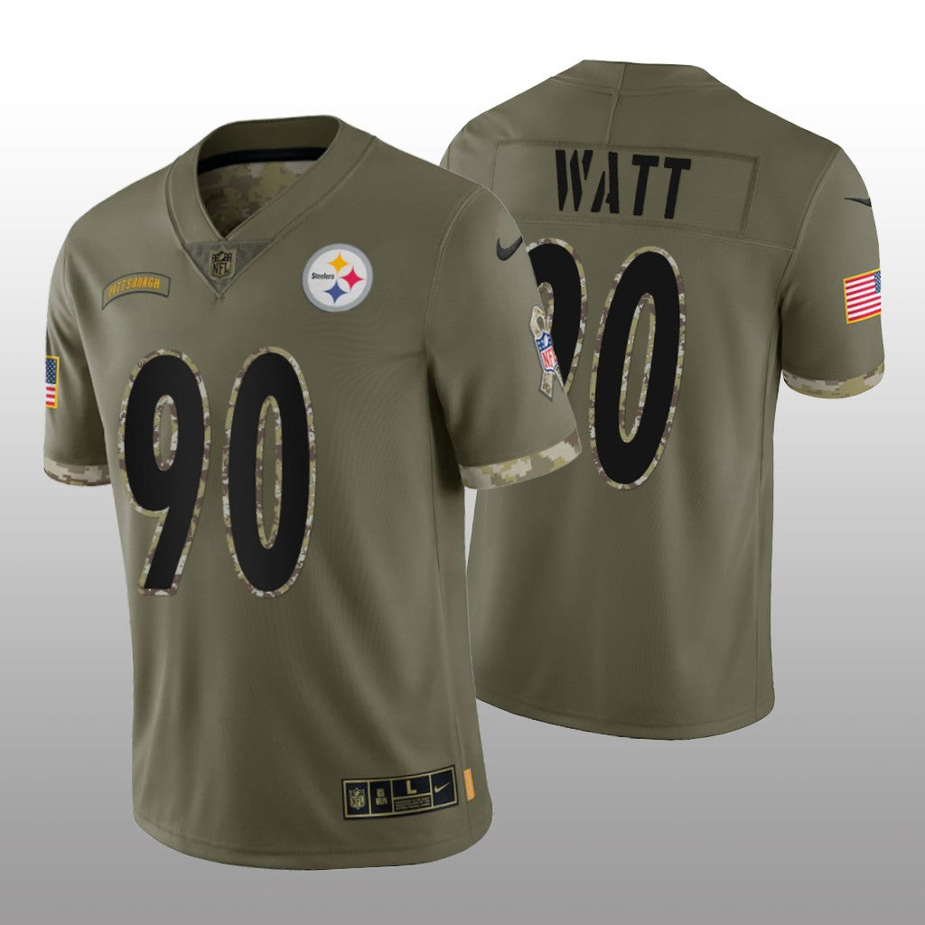 Pittsburgh Steelers T.J. Watt Olive Limited Jersey Salute To Service Men's
