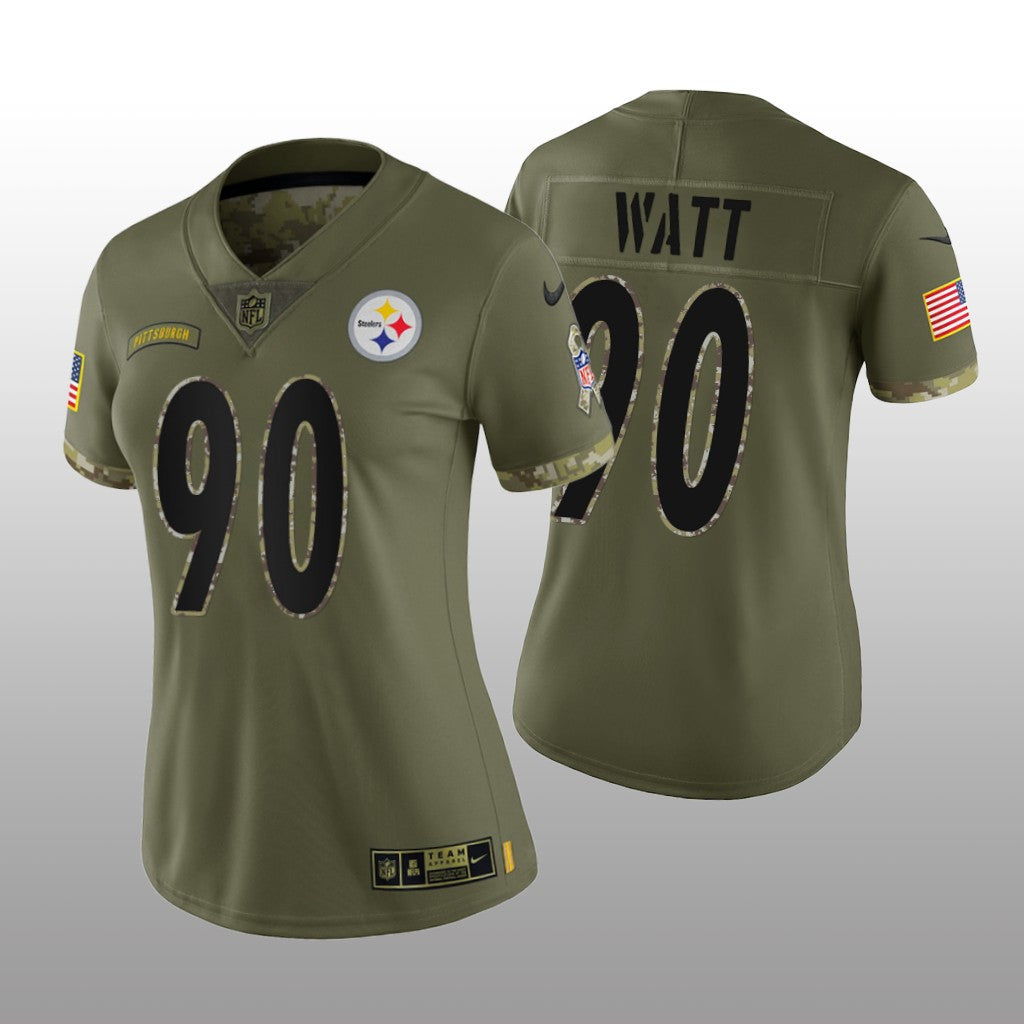 Pittsburgh Steelers T.J. Watt Olive Limited Jersey Salute To Service Women's