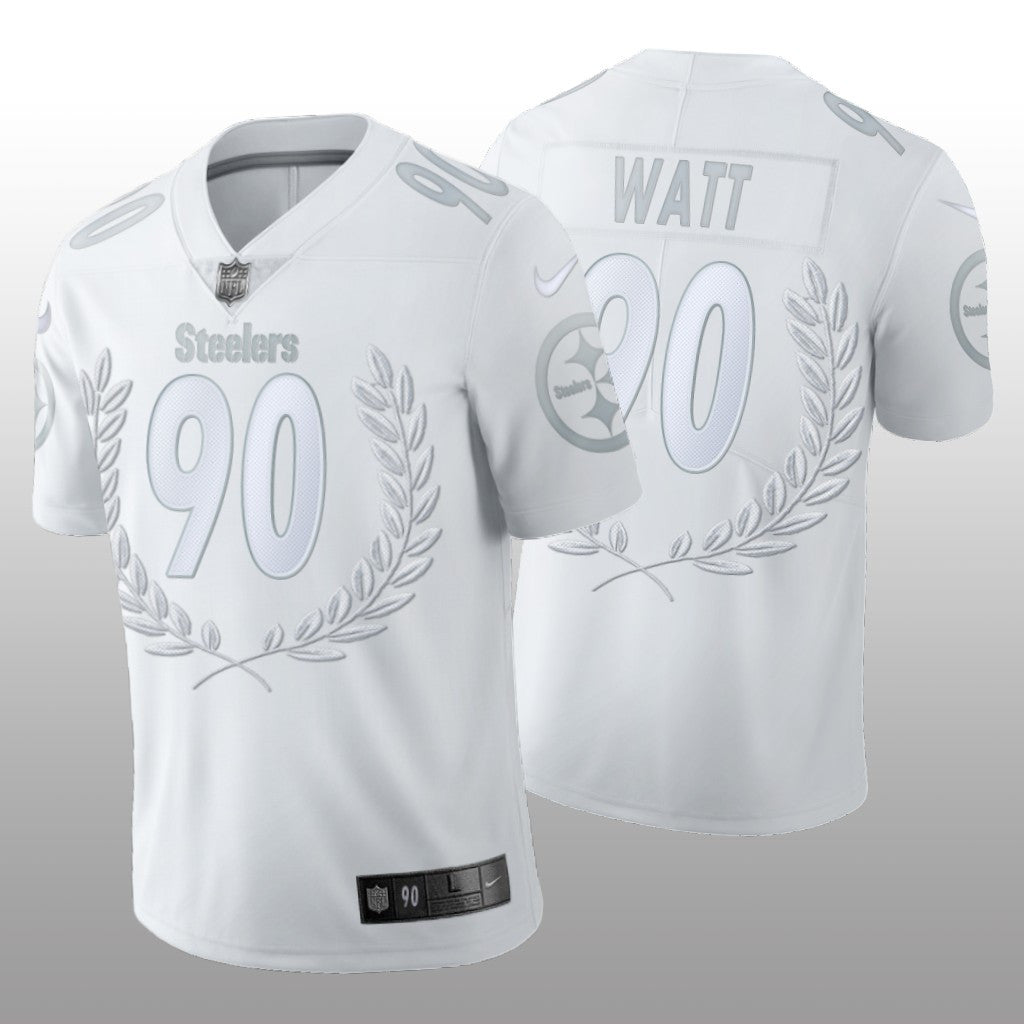 Pittsburgh Steelers T.J. Watt White Jersey Platinum Limited