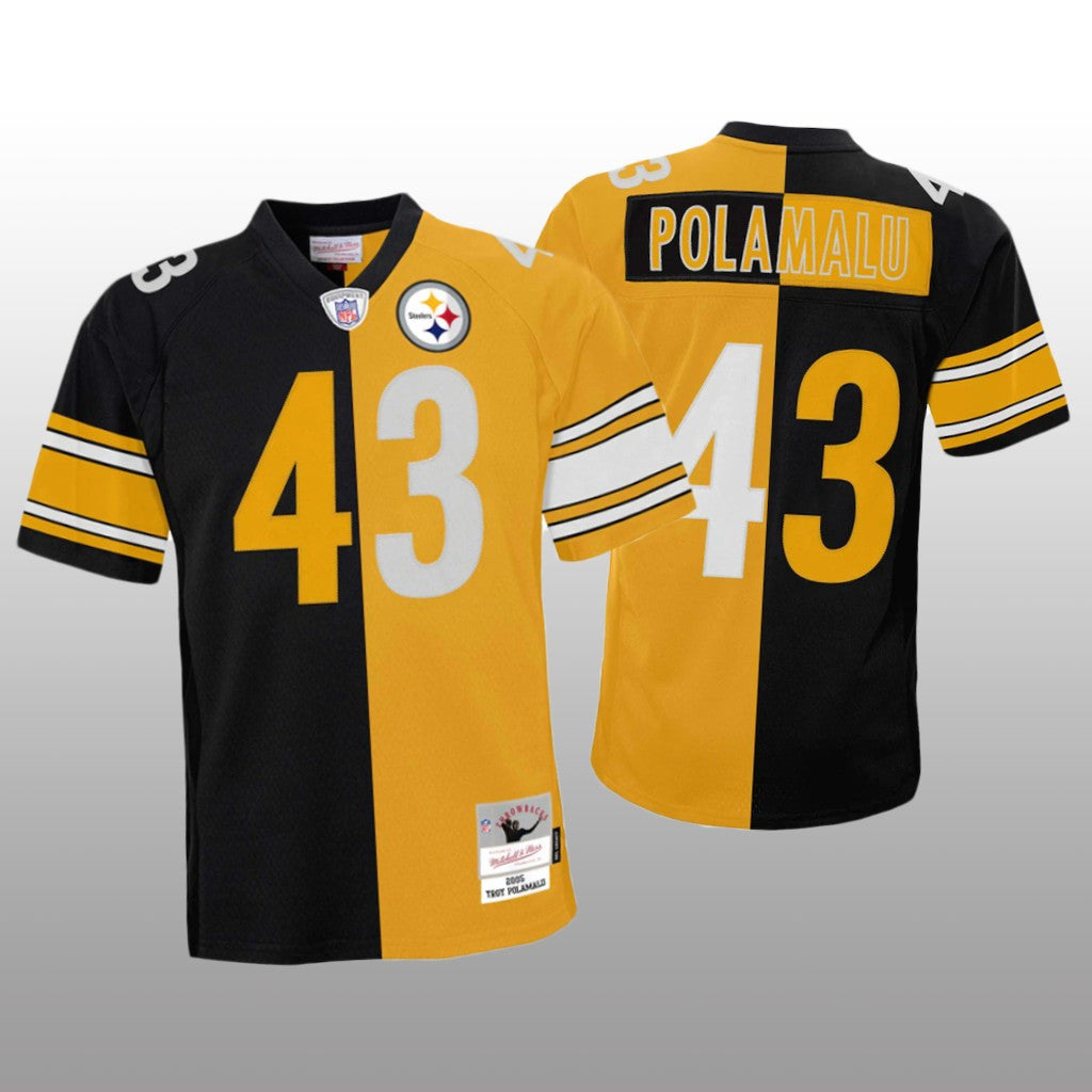 Pittsburgh Steelers Troy Polamalu Black Gold Jersey Split Legacy Youth