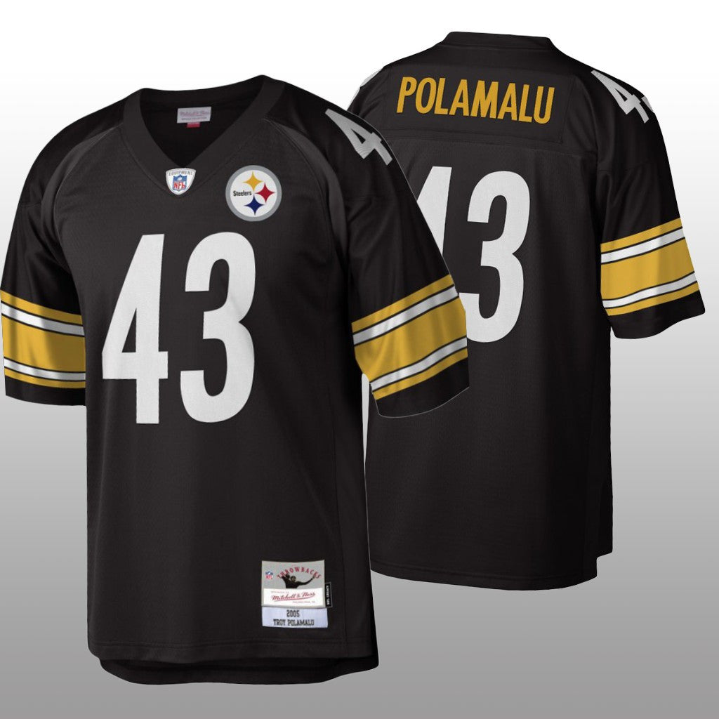 Pittsburgh Steelers Troy Polamalu Black Vintage Jersey Men's