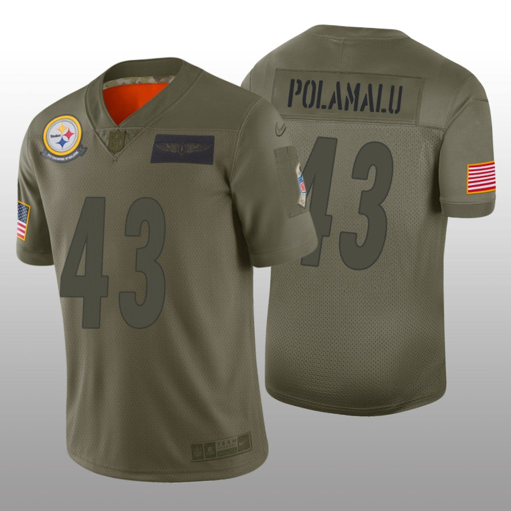 Pittsburgh Steelers Troy Polamalu Camo Limited Jersey Salute to Service Men's