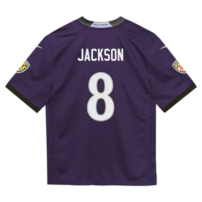 Preschool Baltimore Ravens Lamar Jackson Nike Purple Team Game Jersey