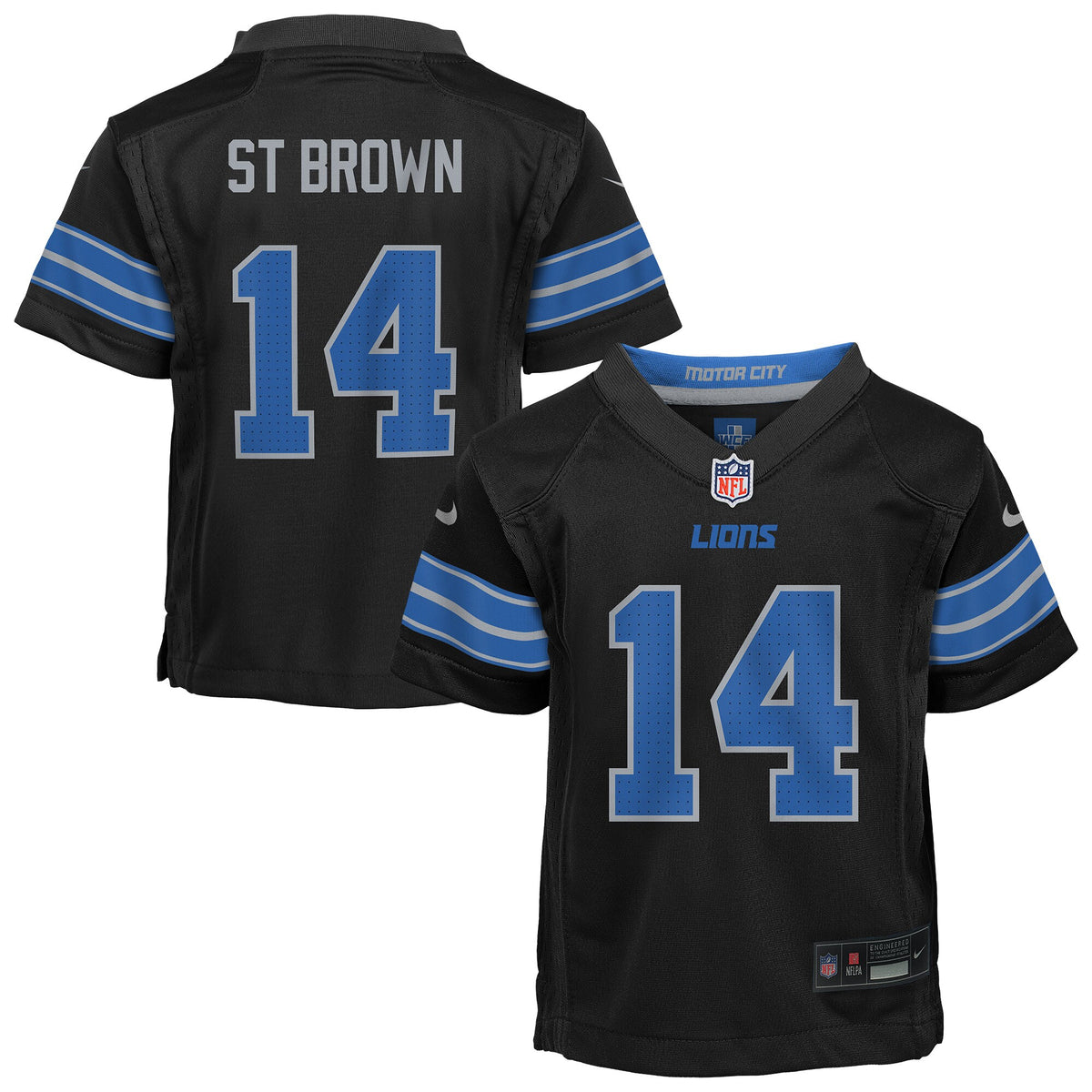 Preschool Detroit Lions Amon-Ra St. Brown Nike Black Alternate Player Game Jersey