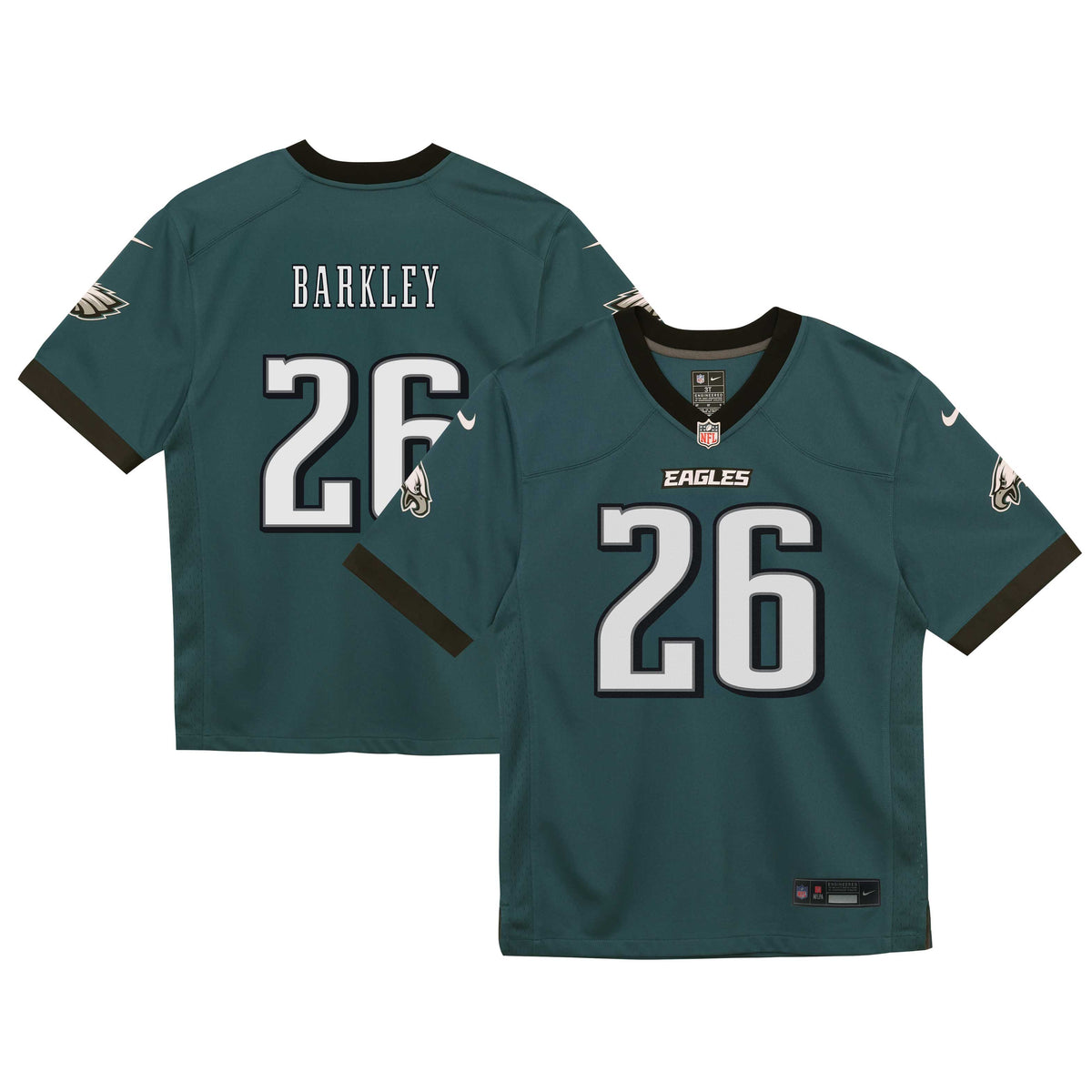 Preschool Philadelphia Eagles Saquon Barkley Nike Midnight Green Team Game Jersey