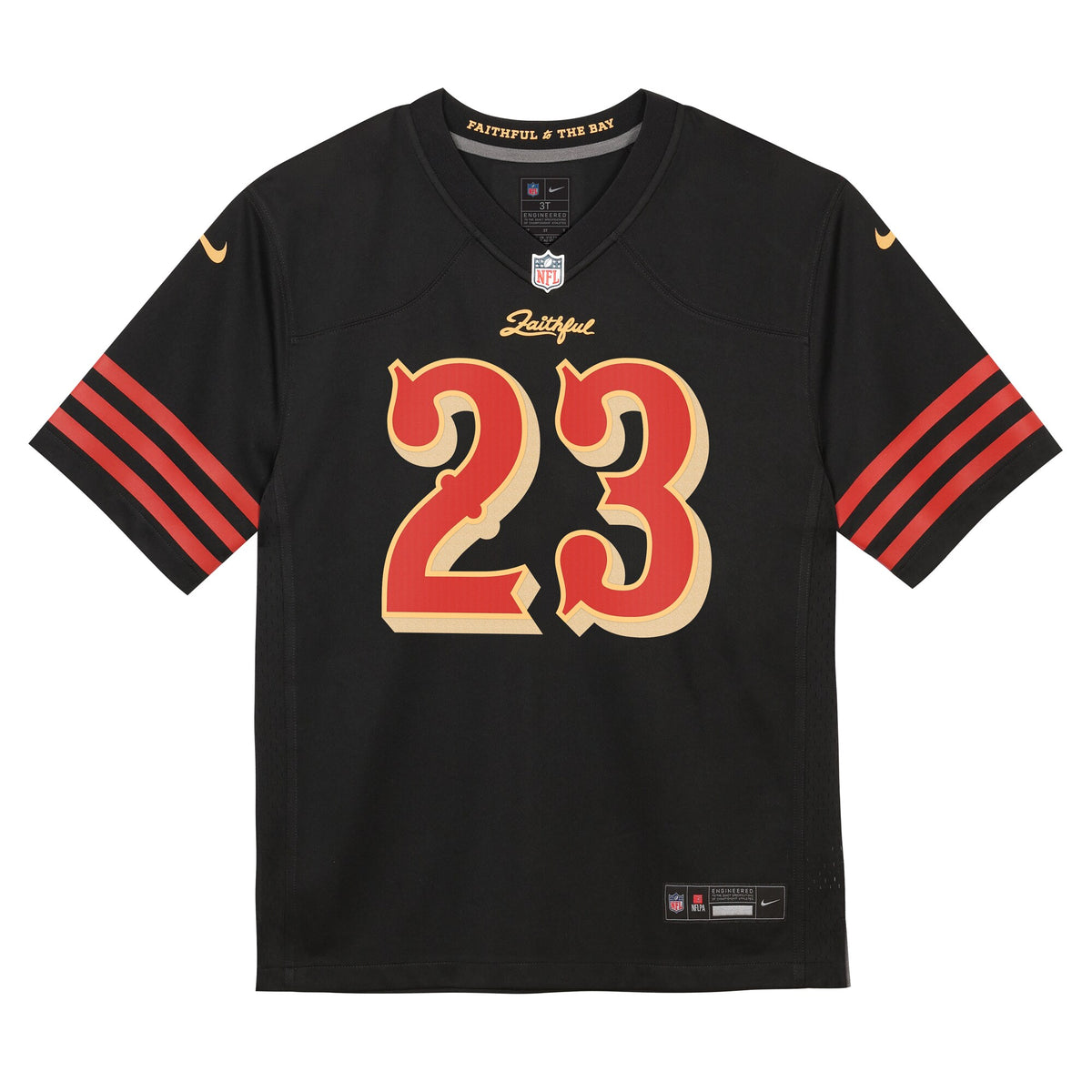 Preschool San Francisco 49ers Christian McCaffrey Nike Black 2025 Rivalries Collection Game Jersey