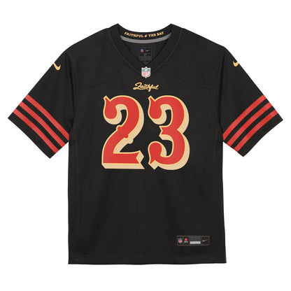 Preschool San Francisco 49ers Christian McCaffrey Nike Black 2025 Rivalries Collection Game Jersey