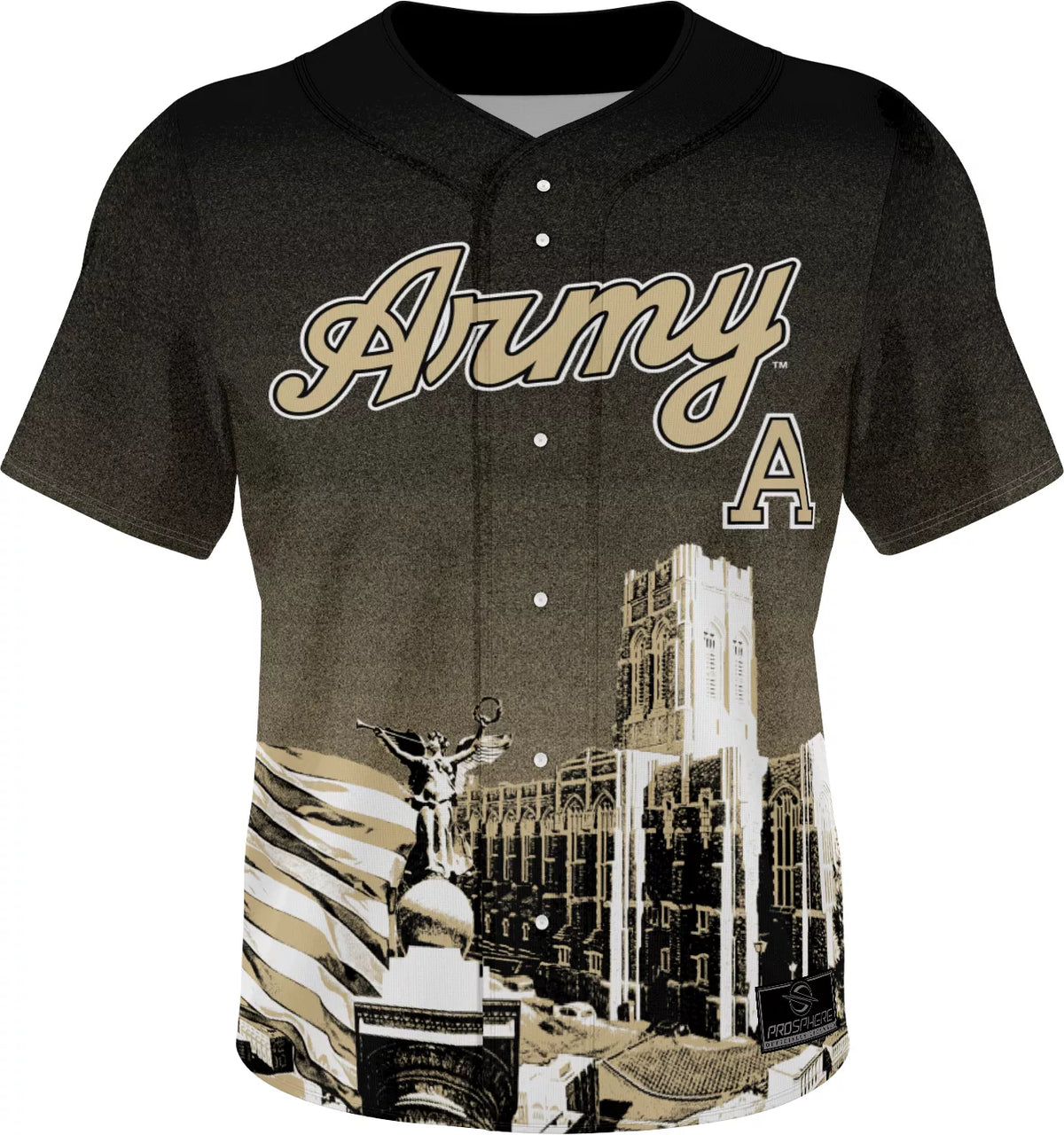 ProSphere Adult Army West Point Black Knights Black Campus Local Baseball Jersey