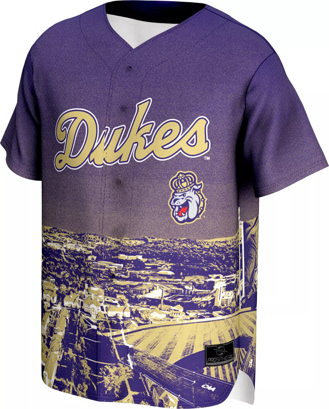 ProSphere Adult James Madison Dukes Campus Local Purple Baseball Jersey