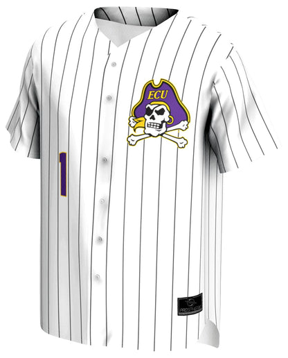 ProSphere Men's East Carolina Pirates White Pinstripe Baseball Jersey