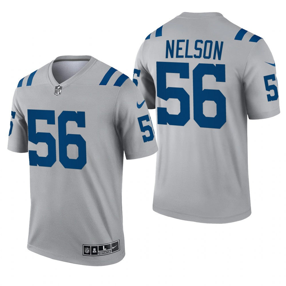 Quenton Nelson Indianapolis Colts Gray Jersey Inverted Legend Men's