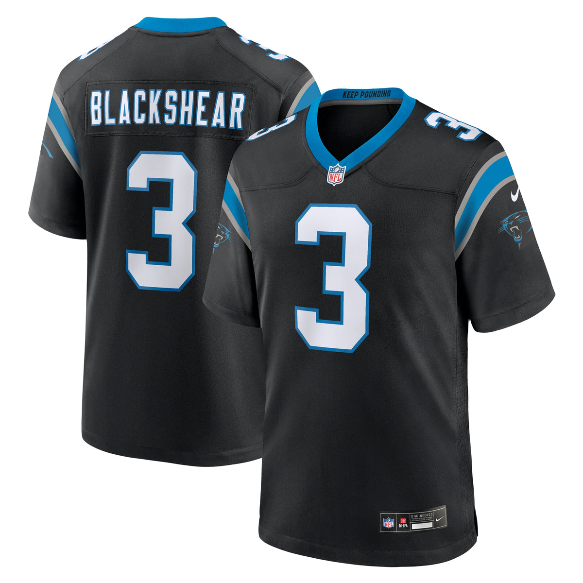 Raheem Blackshear Carolina Panthers Nike Team Game Jersey Black
