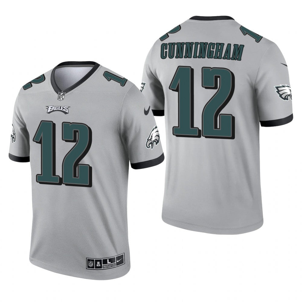 Randall Cunningham Philadelphia Eagles Silver Jersey Inverted Legend Men's