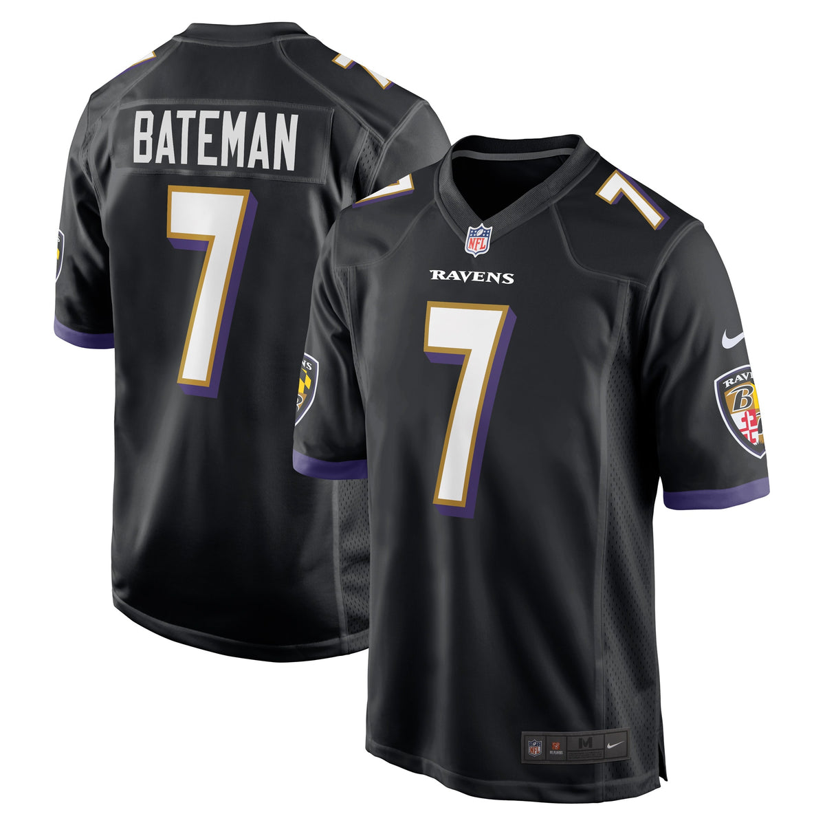 Rashod Bateman Baltimore Ravens Nike Game Player Jersey Black