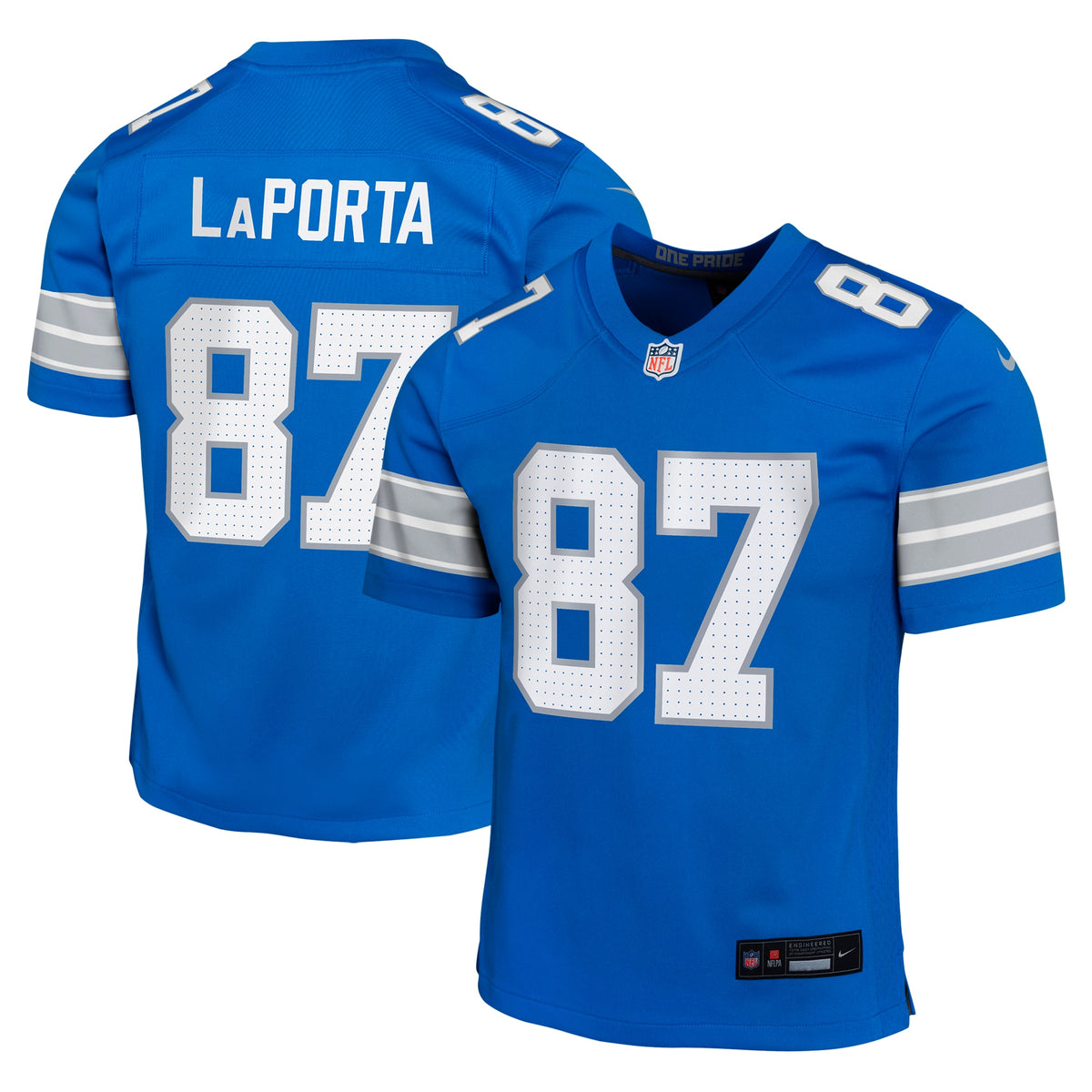 Sam LaPorta Detroit Lions Nike Youth Team Player Game Jersey Blue