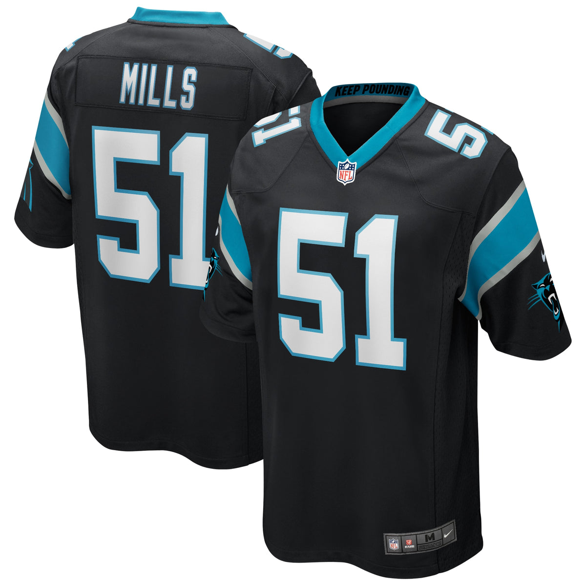Sam Mills Carolina Panthers Nike Game Retired Player Jersey Black