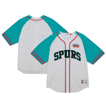 San Antonio Spurs Mitchell Ness Practice Day Baseball Jersey White