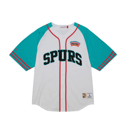 San Antonio Spurs Mitchell Ness Practice Day Baseball Jersey White